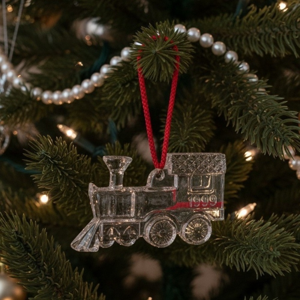Vintage Waterford Crystal Train ornament 1999 Boxed & in Velvet Bag
